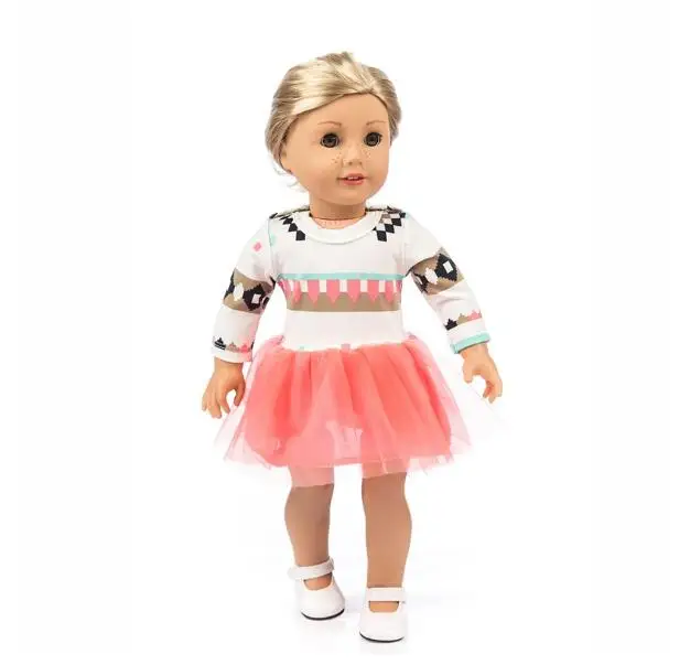 Модное платье одежда подходит с американским платье для девушки куклы 18 дюймовых кукол Одежда и аксессуары платья(обувь не входит в комплект - Цвет: 08