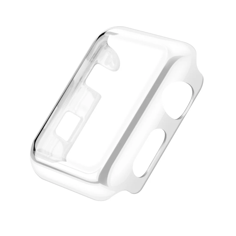Transparent Чехол для часов, защитный чехол для Apple Watch 5, 4, 3, 2, 1, 42 мм, 38 мм, прозрачный пластиковый экран для iWatch 44 мм, 40 мм, полный защитный чехол - Цвет: Transparent