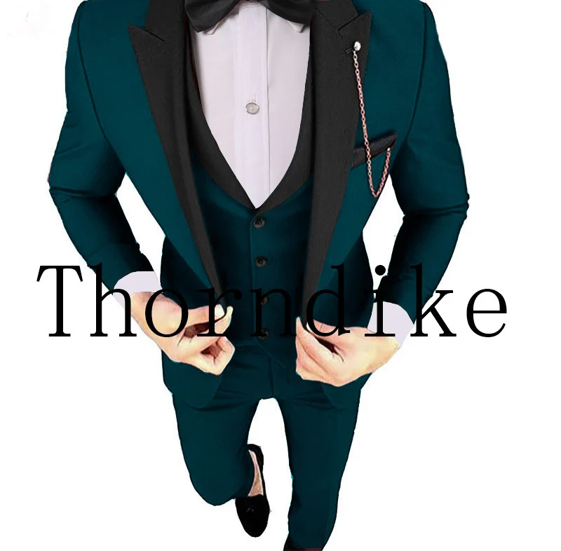 Розовый с черным костюмы с лацканами для мужчин на заказ Terno Тонкий Жених на заказ 3 шт свадебный мужской костюм Masculino(пиджак+ брюки+ жилет - Цвет: 11