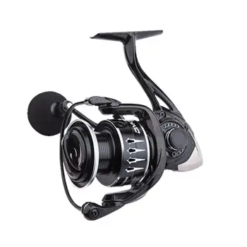 

Spinning Reel 16KG Max Drag Power All Metal Spool Line Cup Rocker Arm Grip Handle 8+1BB 5.2:1 Trolling Reel On For Ocean Fishing