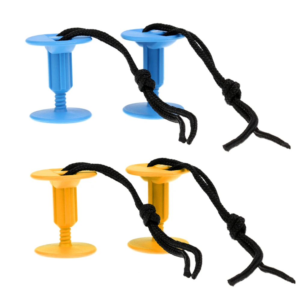 4Pcs/Pack  Surfboard Body Board Threaded Leash Plugs with Cords Strings Water Sports Surfing Accessories