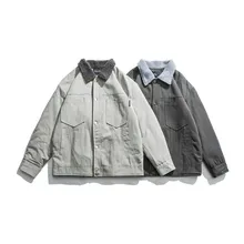 Зимняя новая японская Ретро лацкан плюс бархатная куртка мужская Свободная Повседневная дикая хлопковая куртка мужская