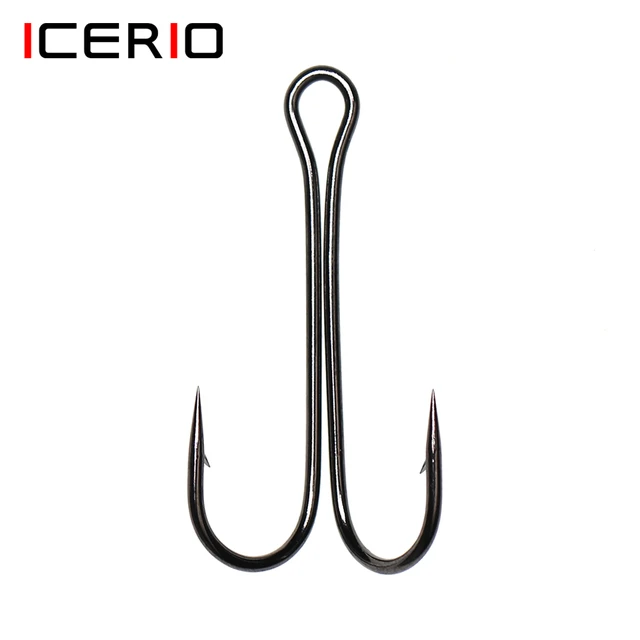 ICERIO 10pcs Double Fishing Hook Fly Tying Double Frog Hook Bass Weedless  Fishing Asist Hooks Fishhook