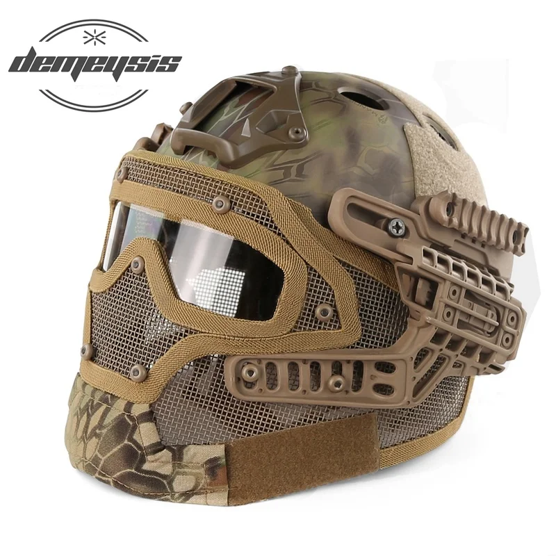 Полностью покрытый военный тактический шлем Amry страйкбол шлем маска очки Военная Охота Пейнтбол шлем для съемки защита головы