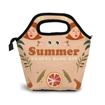 

Summer Travel Blog Kit Lunch Bag Boxes Bags Portable Insulated Picnic Food Box for Women Men