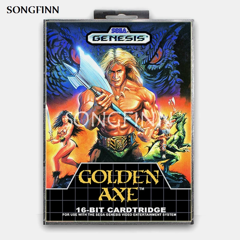 16 бит MD карта памяти с коробкой для sega Mega Drive для Genesis Megadrive-Golden Axe Cover1
