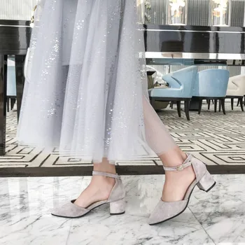 

Oversized high heels sandals women shoes woman summer ladies Pointed Shallow mouth cingulate Thick with sandals