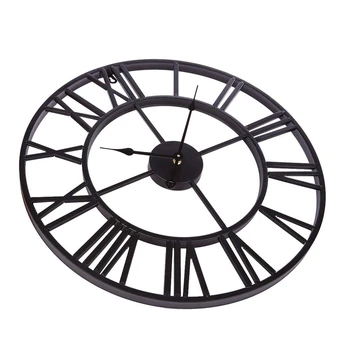 

New 47CM Metal Wall Clock Vintage Hanging Wall Clock Silent Iron Roman Numeral Decorative Clock for Living Room Bedroom Kitchen