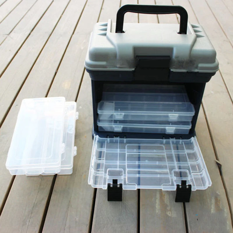 Fishing Cases Fishing Lure Box 5 Layer Tackle Tackle Case Box Storage Plastic 27*17*26cm