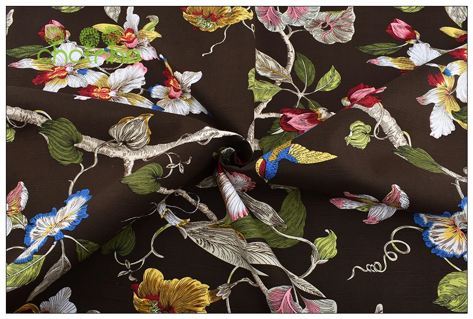 Chainho, птицы и цветочные узоры, хлопковая холщовая ткань, швейная ткань ручной работы, одежда для дивана, сумки для штор, материал для украшения дома