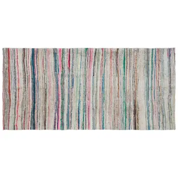 

Handmade Multicolor Vintage English Striped Rug Area Rug 128x271 Cm-4'2''X8'11''