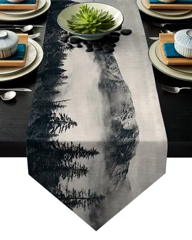 

Mountain Forest Smog Table Runner Table Flag Home Party Decorative Tablecloth Table Runners
