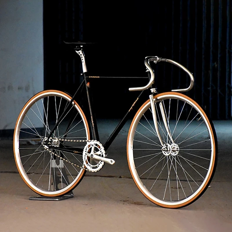 

Song&Friends Evolution Retro Racing Silver Plating Fixed Gear Whole Bike SF Single Speed Flip-flop Daily Commute Vintage Bicycle