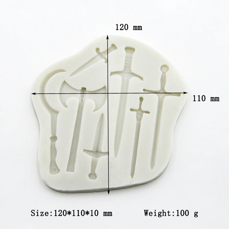 SHENHONG оружие силиконовая форма для помадки торта Печенье Шоколадный крестодер мечи топор шаблон паста декоративные изделия из сахара ручной работы плесень