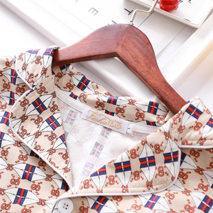 Women's Summer Cotton Plaid Retro Pajamas Short Sleeve Two-piece Pajama Set Loungewear Women Sleepwear Sexy Home Clothes 2 Piece