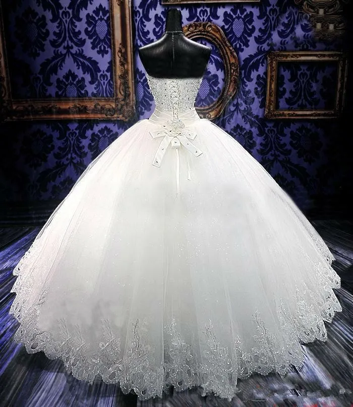 Cheap 2015 Zuhair Murad New Wedding Dress Bridal Gown With Ball Gown SWAROVSKI Luxury Crystals Sweep Train Beaded White Ivory Lace UP Plus (4)