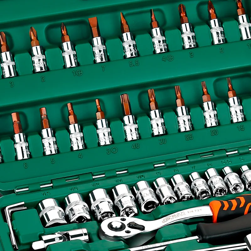 46pcs/set Carbon Steel Combination Set Wrench Socket Spanner Screwdriver Household Motorcycle Car Repair Tool 46pcs/set Carbon Steel Combination Set Wrench Socket Spanner Screwdriver Household Motorcycle Car Repair Tool