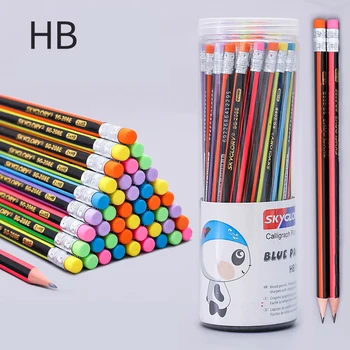 

12/48 Pcs Pre-Sharpened Triangular HB Wood Pencil with Eraser Lead Pencils Graphite Pencil for School Supplies Kids Student