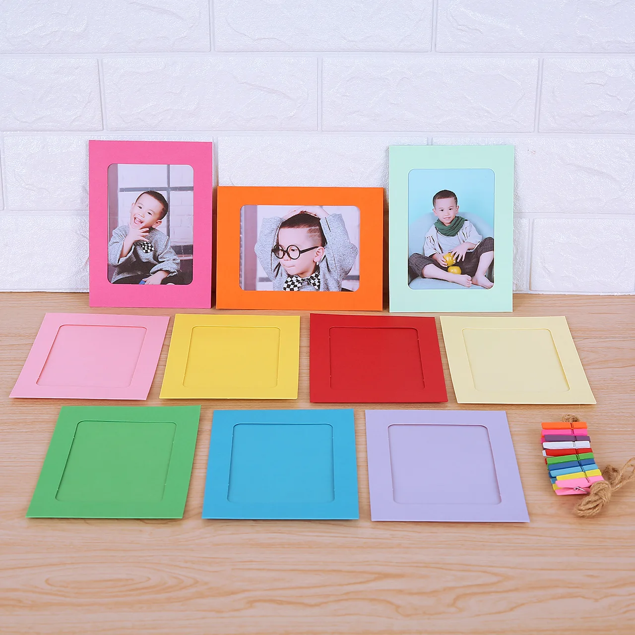 6-Inch Color Frame Manufacturers Direct Selling Top Grade Retro Wall Photo Wall Primary Color Hanging Paper Frame Paper