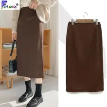 Юбки трапециевидной формы; сезон зима-весна; Лидер продаж; консервативный стиль; для девушек; темперамент; для девушек; для женщин; корейский и японский дизайн; юбка с разрезом и высокой талией; 11226