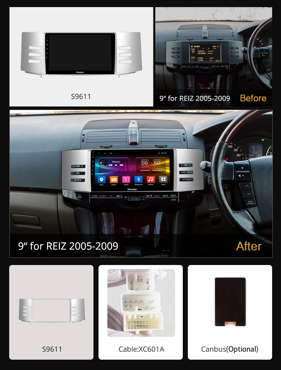 Ownice 360 панорама Android 9 0 k3 k5 k6 автомобильный Радио плеер GPS Navi для Toyota Reiz Mark X 2005 2006 2007