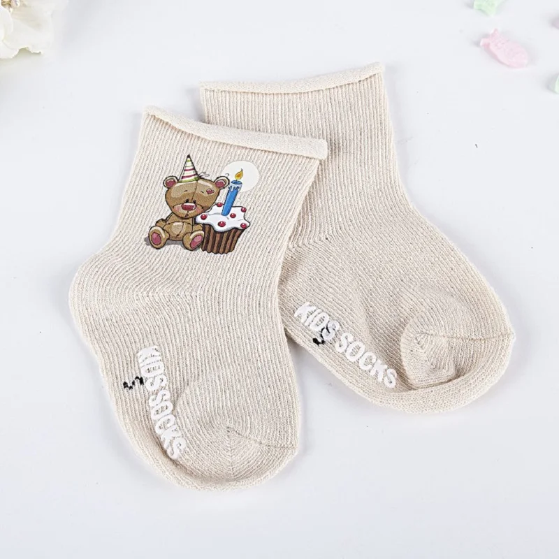 Носки для малышей носки для дня рождения хлопковые противоскользящие носки с рисунком для мальчиков и девочек праздничная одежда Гольфы