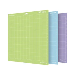 Tapis de découpe de plaque de Base de Machine à graver de couleurs mélangées, tapis de découpe avec adhésif en PVC, bloc de découpe de grille en vinyle, 3 pièces 