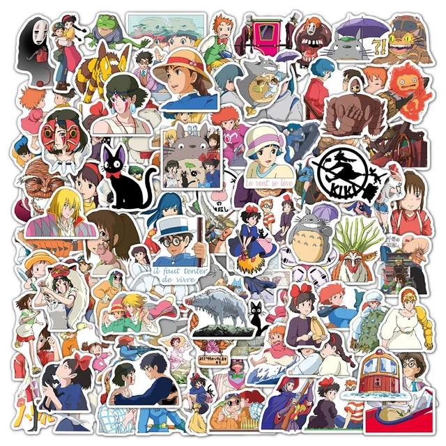 10/30/50/100pcs Ghibli Hayao Miyazaki Anime Stickers Totoro Spirited Away Kids Cartoon Stickers for Laptop Phone Fridge Diary 1