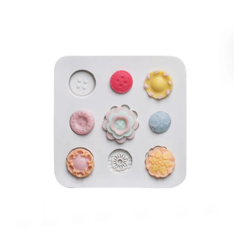 Различные типы кнопки формы для помадки торта Декор Инструменты, силиконовые формы Sugarcrafts д формы для шоколада и выпечки тортов Gumpaste Fimo игровое тесто