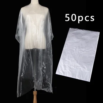 

50Pcs Single Use Hair Cutting Cape Salon Gowns Salon Capes Cloth Apron Hair Cutting Cape Raincoats Rain Gear