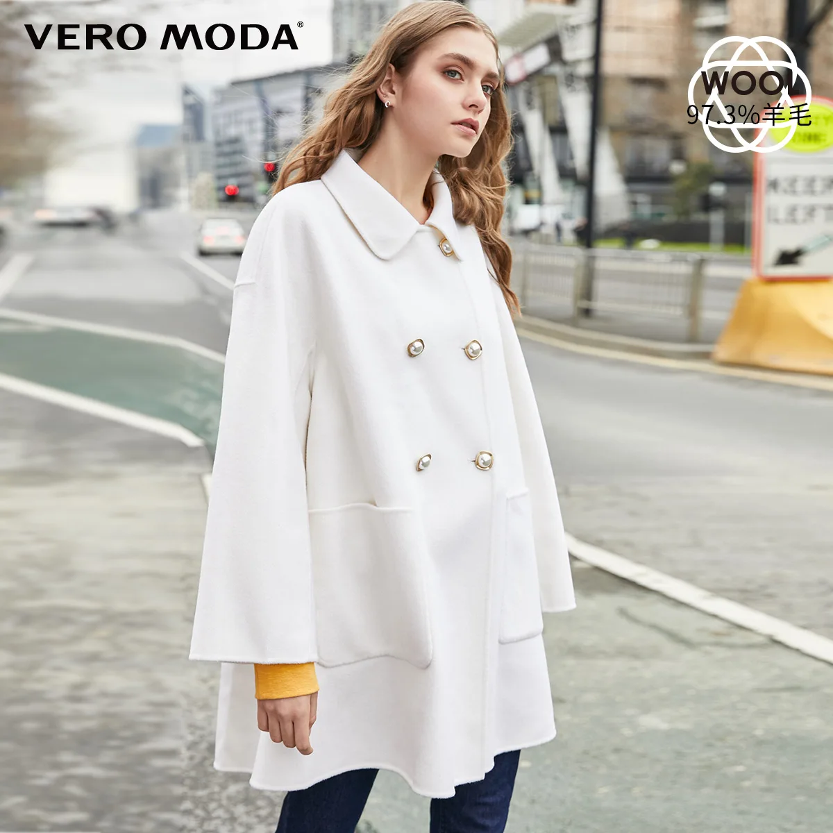 Vero Moda новое пальто из овечьей шерсти с подкладкой из двух частей | 319427506 - Цвет: Eggnog