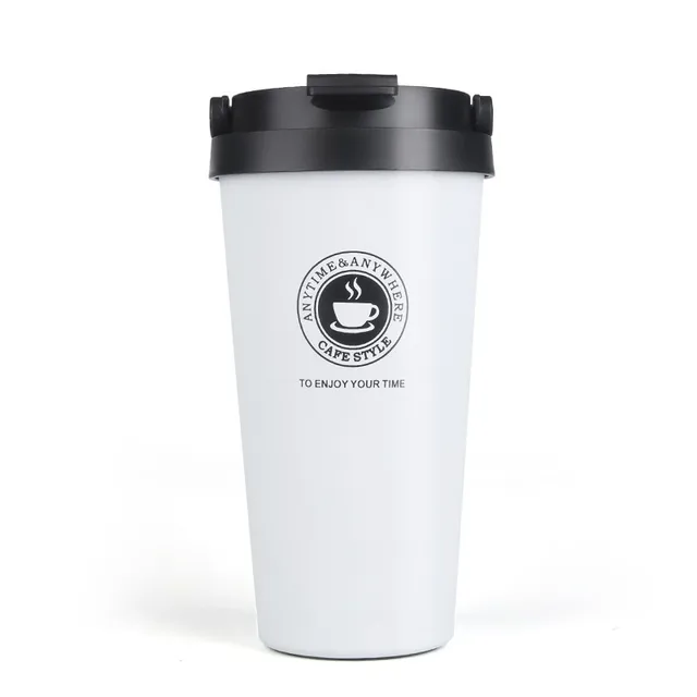 500ml Double Wall Stainless Steel Vacuum Flasks Thermo Cup Coffee Tea Milk Travel Mug Thermol Bottle Water Bottle Thermoses white