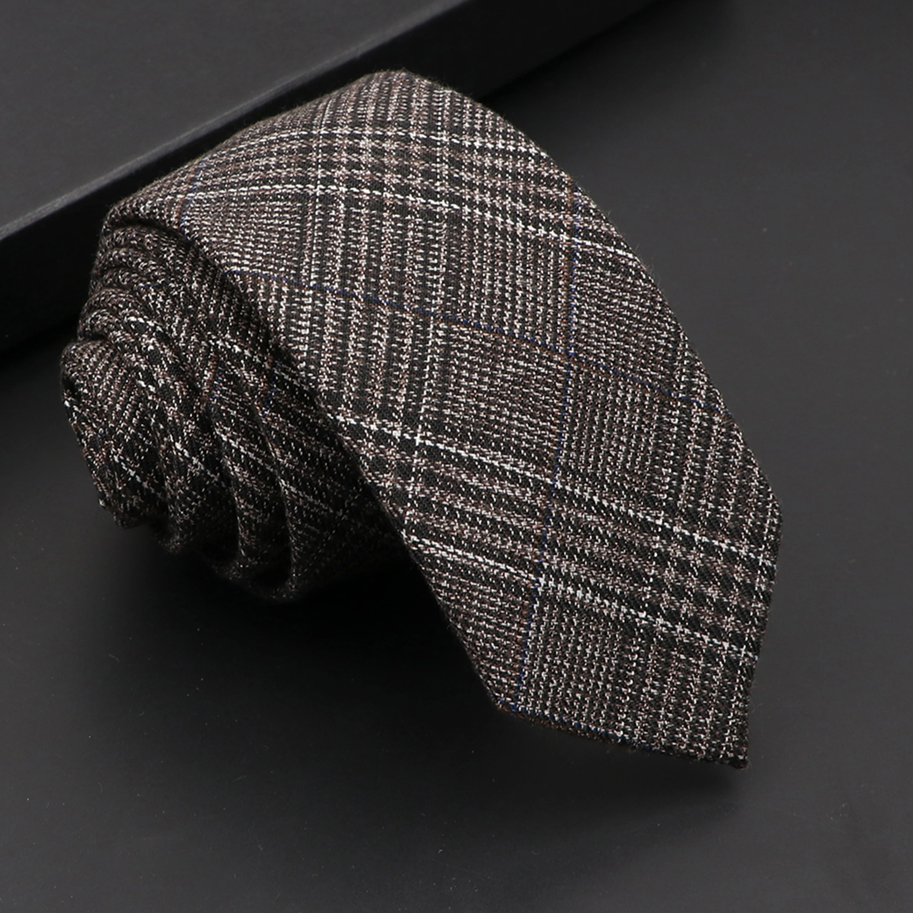 Neck Tie Mens Classic Cotton Neck Tie 6CM Skinny Plaid Solid Color Striped Narrow Business Shirt Accessories