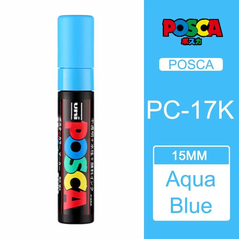 Один кусок Uni Posca PC-17K краска маркер ручка-Экстра Широкий Tip-15mm 8 цветов доступны rotulador - Цвет: aqua blue