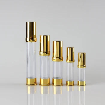 

100pcs 20ml clear airless cosmetic bottle with UV gold pump ,20ml cosmetic vacuum pump bottle