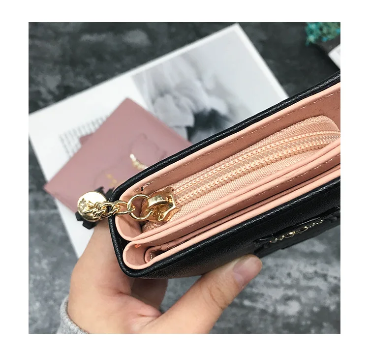 Женский кошелек с кисточками, с рисунком кота из искусственной кожи ...