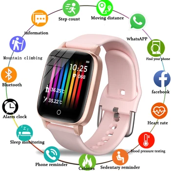 

LIGE Women Smart Watch Men Body Temperature Measurement Heart Rate Fitness Tracker Watch Men Smartwatch For Android IOS Phone