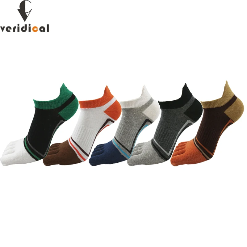 

Pure Cotton Five Finger Sport No Show Socks Men Breathable Colorful Fashions Harajuku Happy Ankle Socks With Toes EU39-43