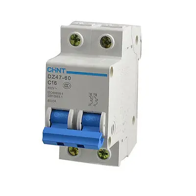

16A Rated Current AC 400V Dual Pole MCB Mini Circuit Breaker DZ47-60