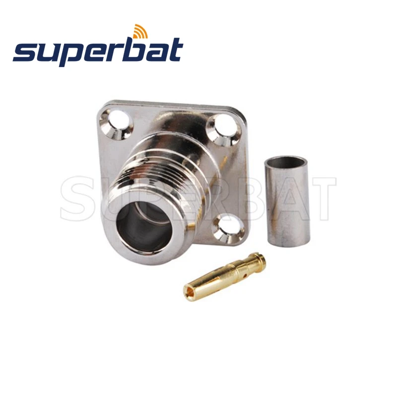 N Female 4 Hole Panel Mount RF Coaxial Connectors for Wifi Antenna