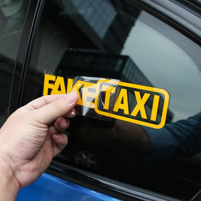 GEFÄLSCHTE TAXI Auto Aufkleber Lustige Fenster Vinyl Decals für