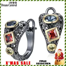 DreamCarnival 1989 Серьги-кольца женские винтажные с красочным квадратным круглым цирконием, модная нео-готика WE3794