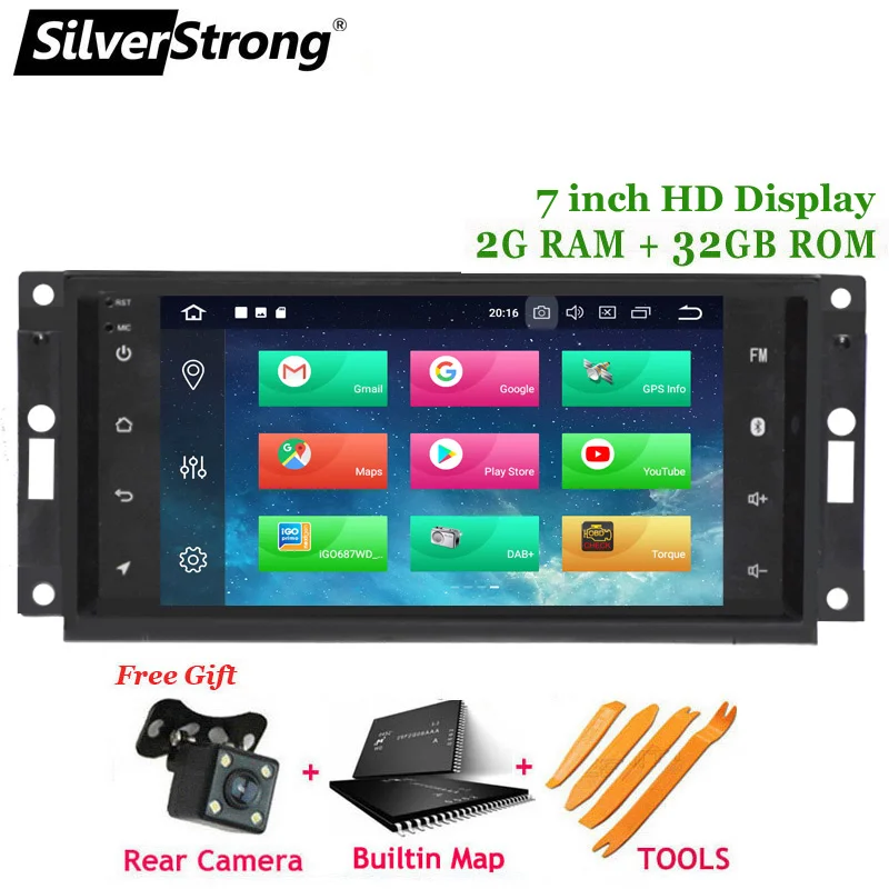 SilverStrong 2DIN 32G Android9.0 автомобильный Радио gps для Jeep Cherokee 2009 2008 2010 Wrangler стерео для Dodge gps для Chrysler