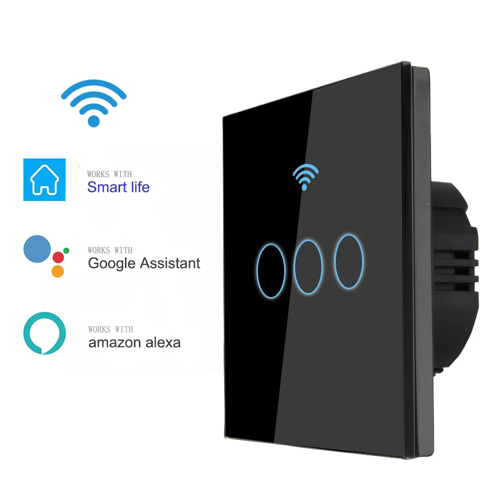Wi-Fi сенсорный светильник Переключатель ЕС настенный переключатель для IOS и Android