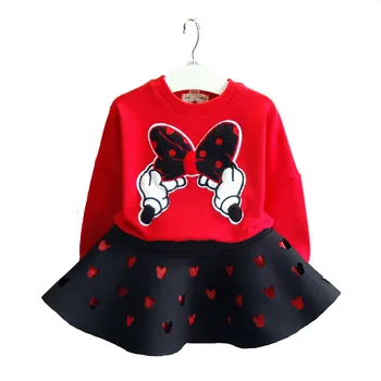 

Baby girl clothes new female baby sweater set children's plaid printing knit suit sweater girls warm sweater skirt two-piece