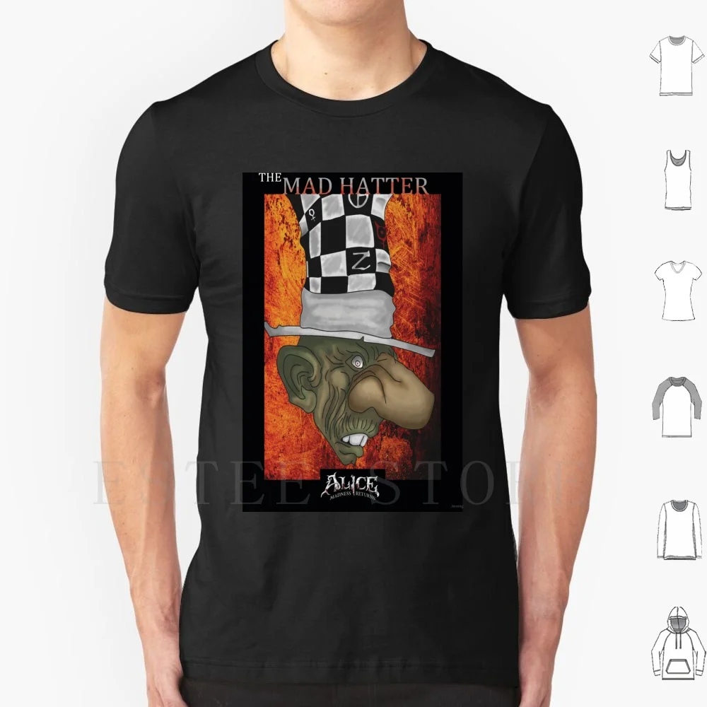 Alice-T Shirt Cotton Men Stampa Fai-Da-Te American Mcgee Alice Alice Lidell Alice In Cappellaio Videogioco Pazzo Videogiochi Videogiochi Video