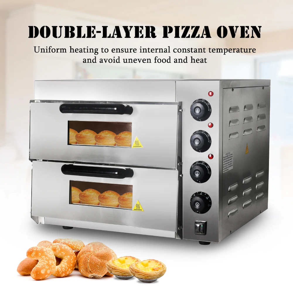 ITOP 20L Commercial Double Layer Pizza Oven Electric Stainless Steel Convection Oven Roast  Chicken  Duck Cake Bread Baking Oven