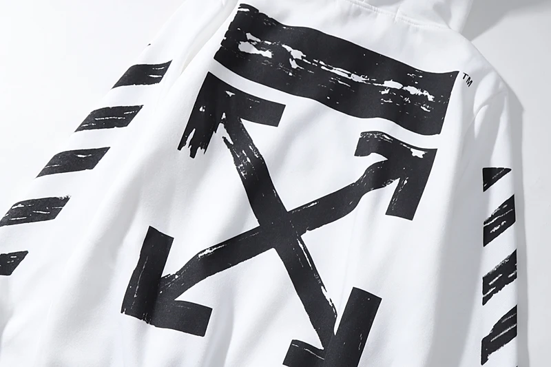 Полосатая стрела 19ss Off-White OW мужские/женские модели для влюбленных осень-зима Модная хлопковая Повседневная Толстовка с капюшоном Свободная куртка с капюшоном