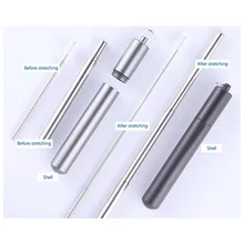 Телескопическая нержавеющая сталь питьевой соломы портативный многоразовые соломы с Чехол N2