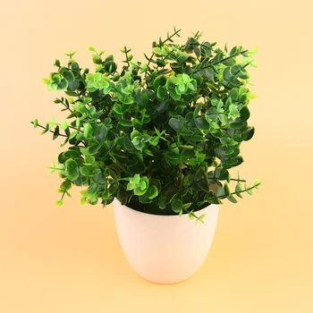 

1PC Artificial Bonsai Simulation Eucalyptus Plant Potted Bonsai TV Cabinet Desktop Decoration